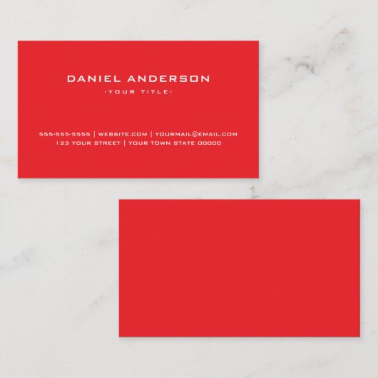 Berufliches, helles Rot Visitenkarte (Vorne/Hinten)