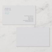 Berufliches hellgrau minimalistisch modernes visitenkarte (Vorne/Hinten)