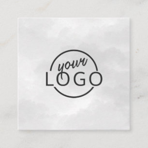 berufliches, hellgraues Wasserfarbenlogo Quadratische Visitenkarte