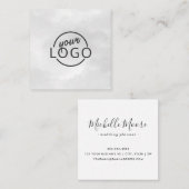 berufliches, hellgraues Wasserfarbenlogo Quadratische Visitenkarte (Vorne/Hinten)