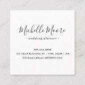 berufliches, hellgraues Wasserfarbenlogo Quadratische Visitenkarte (Rückseite)