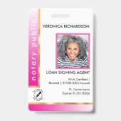 Berufliches, hellrosa Notar-Foto-Abzeichen Ausweis (Front)