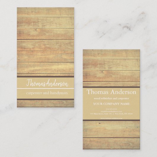 Berufliches Holzkörnchen aus verwittertem Holz Visitenkarte (Vorne/Hinten)