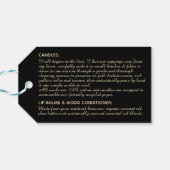 Berufliches Honigetikett Schwarz und Gold Oval Tag Geschenkanhänger (Rückseite Horizontal)