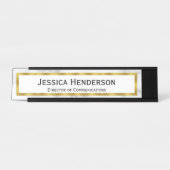 Berufliches Imitat-Gold und weißer Marmorblick Schreibtischnamensplakette (Vorderseite )