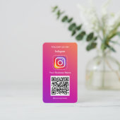 Berufliches Instagramm-Foto folgen Qr-Code Visitenkarte (Stehend Vorderseite)