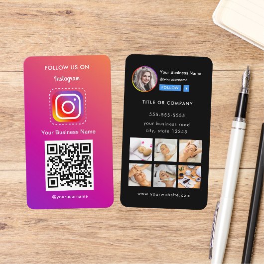 Berufliches Instagramm-Foto folgen Qr-Code Visitenkarte