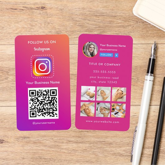 Berufliches Instagramm-Foto folgen Qr-Code Visitenkarte