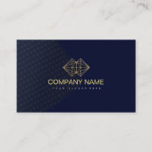 Berufliches klassisches Elegantes Blue Gold Visitenkarte (Vorderseite)