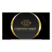 Berufliches klassisches Elegantes Schwarzes Gold Magnetische Visitenkarte (Vorderseite)