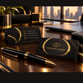 Berufliches klassisches Elegantes Schwarzes Gold Telefonnummerkarte