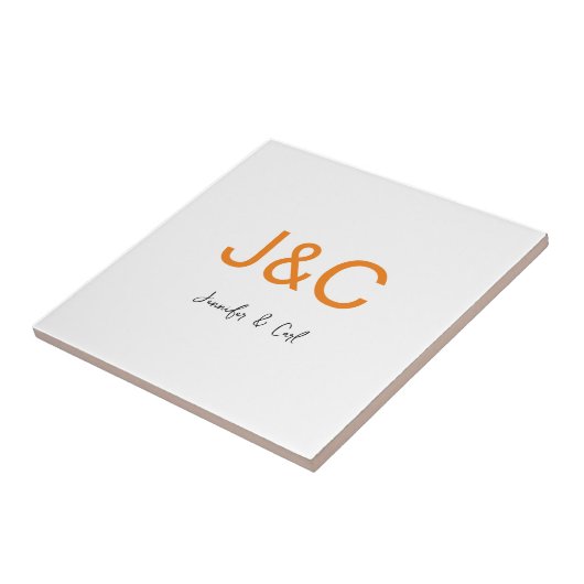 Berufliches klassisches Monogramm Minimalistisch S Fliese (Seite)