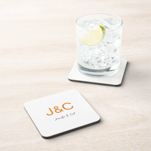 Berufliches klassisches Monogramm Minimalistisch S Getränkeuntersetzer (Rechte Seite)