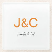 Berufliches klassisches Monogramm Minimalistisch S Glasuntersetzer (Vorderseite)