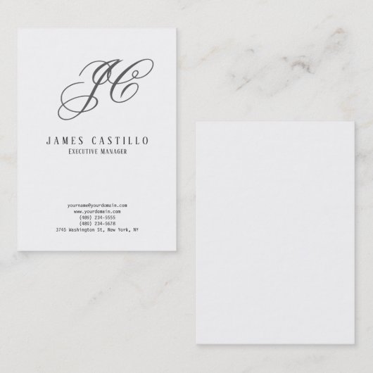 Berufliches klassisches Monogramm Minimalistisch S Visitenkarte (Vorne/Hinten)