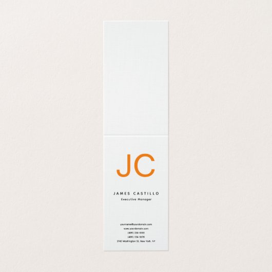 Berufliches klassisches Monogramm Minimalistisch S Visitenkarten (Außenseite Aufgefaltet)