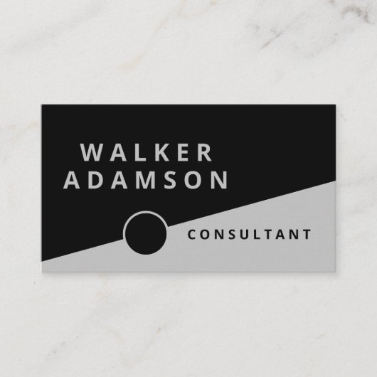 Berufliches klassisches Silber und Schwarz Visitenkarte (Vorderseite)