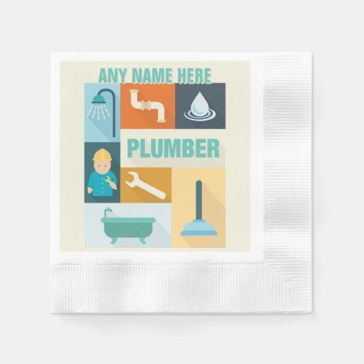 Berufliches Klempner-Iconic Serviette (Vorderseite)