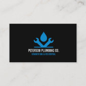 Berufliches Klempnerlogo mit schwarzem Klettversch Visitenkarte (Vorderseite)