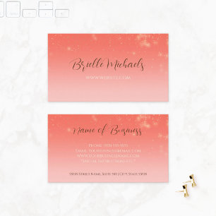 Berufliches Korallenrosa Minimal feine Sparkle Visitenkarte