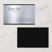 Berufliches, kreatives Script-Glam Silver Look Top Visitenkarte (Vorne/Hinten)