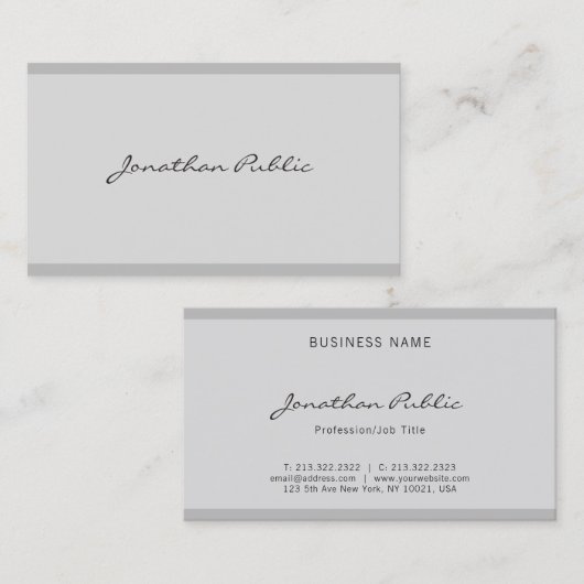 Berufliches kreatives Skript Minimalistisches Eleg Visitenkarte (Vorne/Hinten)