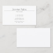 Berufliches, kreatives, weißes Design Visitenkarte (Vorne/Hinten)