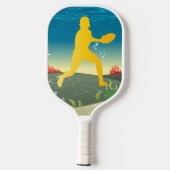 Berufliches, kreises Logo mit Meerblau Pickleball Schläger (Rückseite)