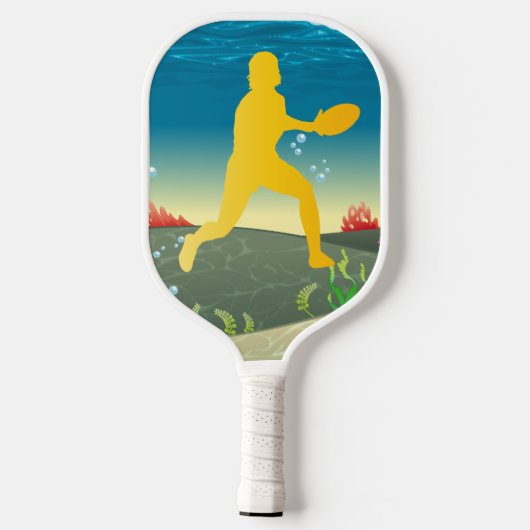 Berufliches, kreises Logo mit Meerblau Pickleball Schläger (Rückseite)