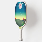 Berufliches, kreises Logo mit Meerblau Pickleball Schläger (Links)