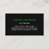 Berufliches Landscaping Dunkles Theme Visitenkarte (Rückseite)