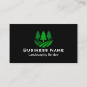 Berufliches Landscaping Dunkles Theme Visitenkarte (Vorderseite)