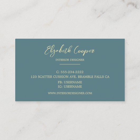 Berufliches Leaf-Muster Visitenkarte (Rückseite)