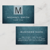 Berufliches Leder Texturierte Monogramm #15 Visitenkarte (Vorne/Hinten)