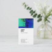 Berufliches Leinen in minimalistischem Blau schlic Visitenkarte (Stehend Vorderseite)