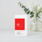 Berufliches Leinen, rot schlicht Visitenkarte (Stehend Vorderseite)