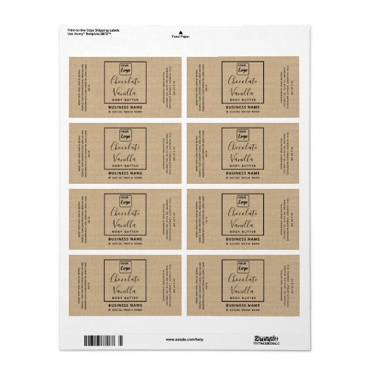 Berufliches Leinenlook Typografie Logo (Vorne)