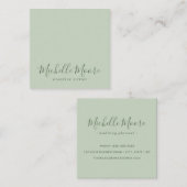 berufliches, lichtgrün quadratische visitenkarte (Vorne/Hinten)