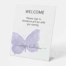 Berufliches Lila Butterfly Welcome Office