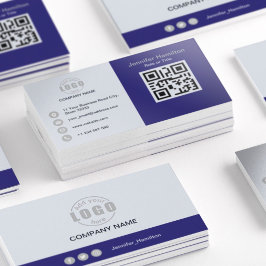 Berufliches Lila Grau Hinzufügen Ihres QR-Logos Visitenkarte