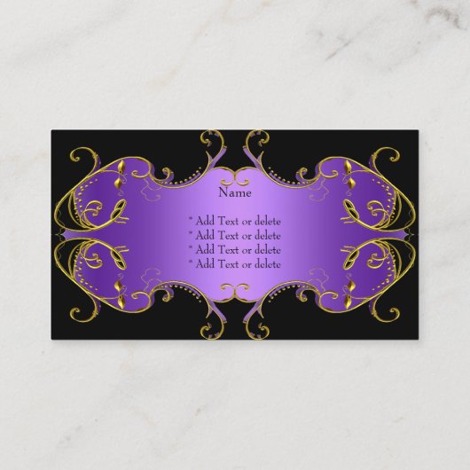 Berufliches Lila Schwarzes Gold Visitenkarte (Rückseite)