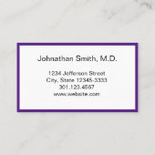 Berufliches Lila und weißes Ärztebüro Terminkarte (Rückseite)