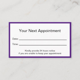 Berufliches Lila und weißes Ärztebüro Terminkarte