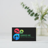 Berufliches Logo der Black Trendy Repairing Servic Visitenkarte (Stehend Vorderseite)