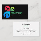 Berufliches Logo der Black Trendy Repairing Servic Visitenkarte (Vorne/Hinten)