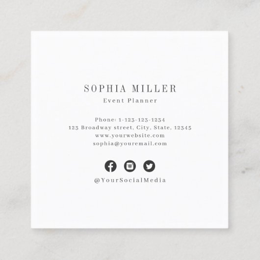 Berufliches Logo des Zollunternehmens Quadratische Visitenkarte (Rückseite)