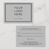 Berufliches Logo| Einfache Geschenkgutschein Rabattkarte (Vorne/Hinten)