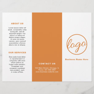 Berufliches Logo Einfache Orange-Trifold-Broschüre