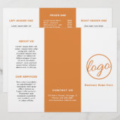 Berufliches Logo Einfache Orange-Trifold-Broschüre (Vorne/Hinten)