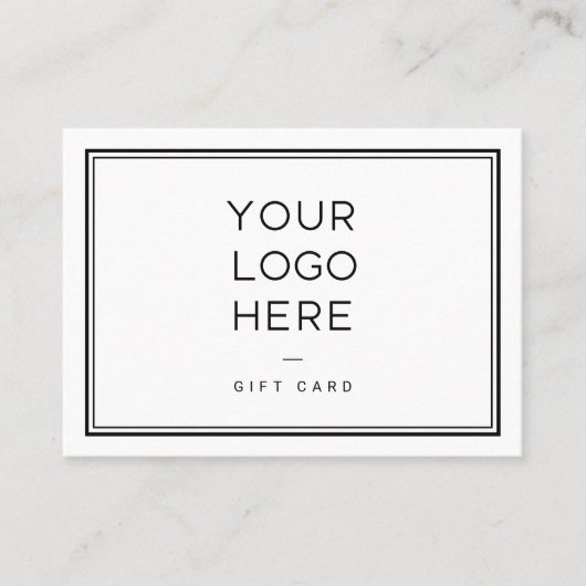 Berufliches Logo | Einfaches Geschenkzertifikat Rabattkarte (Vorderseite)